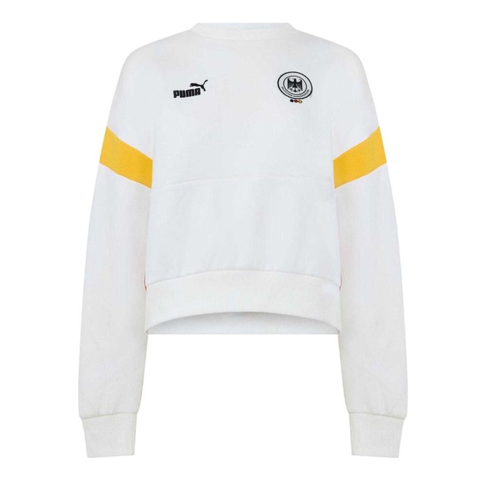 Puma Womens/Ladies Dhb Archive Crew Neck Crop Sweatshirt / White/Black